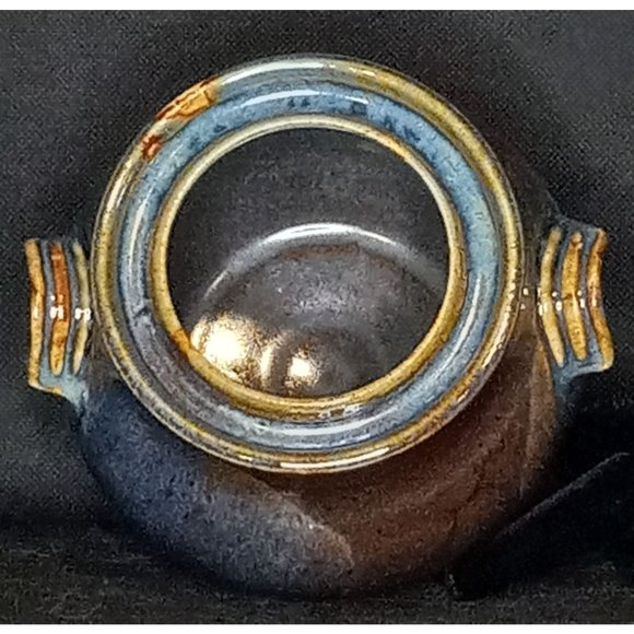 Artist Signed Studio Pottery Vase Pot Planter Vessel Two‎ Handles Glazed Boho - Picture 4 of 7